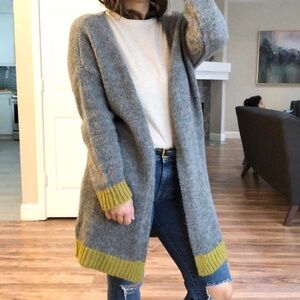 Niccolai Grey with Lime trim long cardigan…